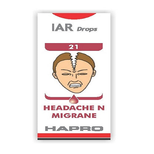 Hapro IAR (Insta Action Range Drops) Drop No – 21 Headache-N-Migrane. (30ml)