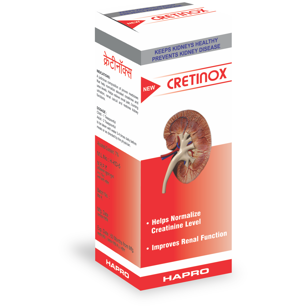 Hapro Cretinox : Helps in Problems related to High Creatinine Level & Improper Kidney Functions.