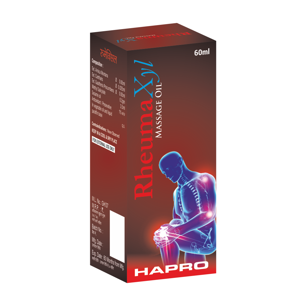 Hapro Rheumaxyl Massage Oil (Pack of 2 Bottles) 60 ML Each